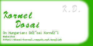 kornel dosai business card